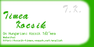 timea kocsik business card